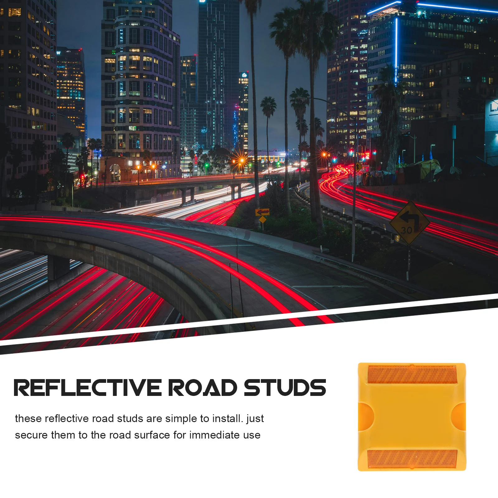 ترصيع الطريق العاكسة علامة الرصيف عالية الوضوح لممر الطريق السريع وقوف السيارات عاكسات الطريق السلامة على جانب الطريق #2