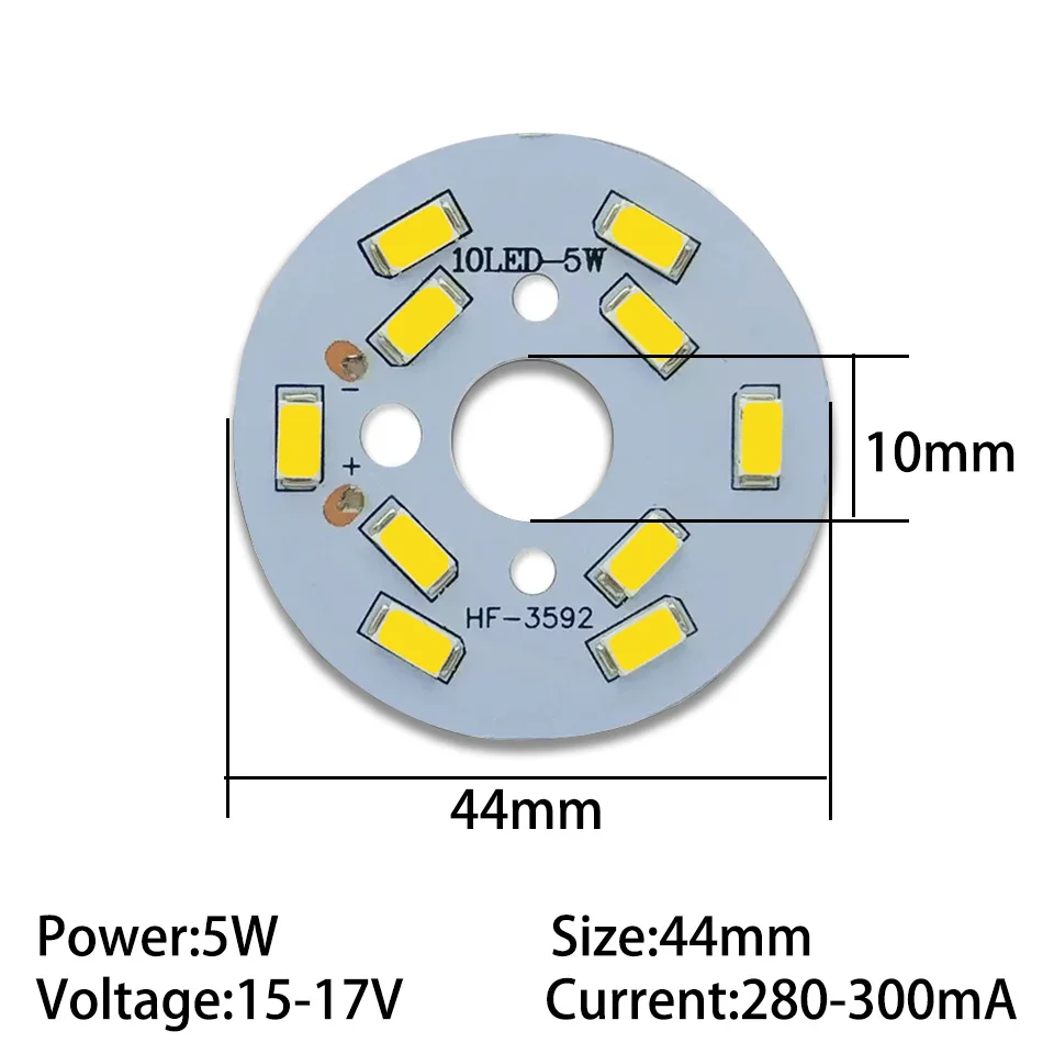 LED PCB Light Board 5W 35mm 40mm 44mm 50mm Lighting Source With Plug Wire Aluminum Plate Base With LED Chip DIY For Bulb Light