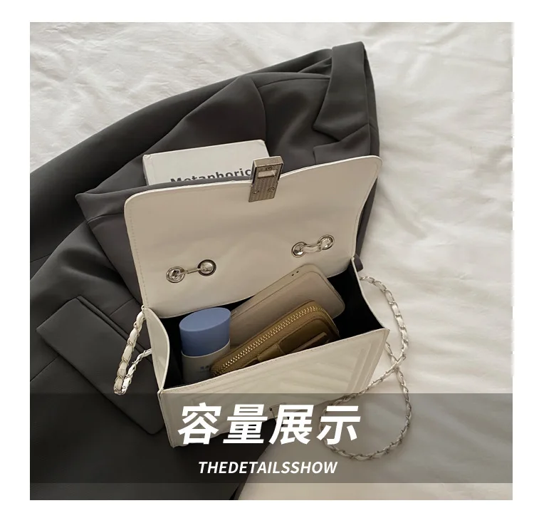 Neue Mode Mini Stepp Geprägte Kette Schulter Tasche für Frauen Einfache Vielseitige Diagonal Umhängetasche Platz Handtasche Weiblichen Beutel – Detail 5