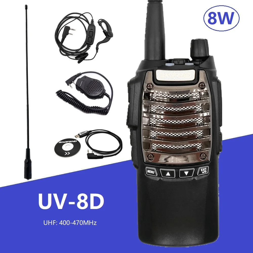 

2023 Baofeng UV-8D 8W Walkie Talkie Long Range UHF 400-470MHz Ham Radio Stations uv8d Scanner Radio Transceiver for Hunt uv 8d