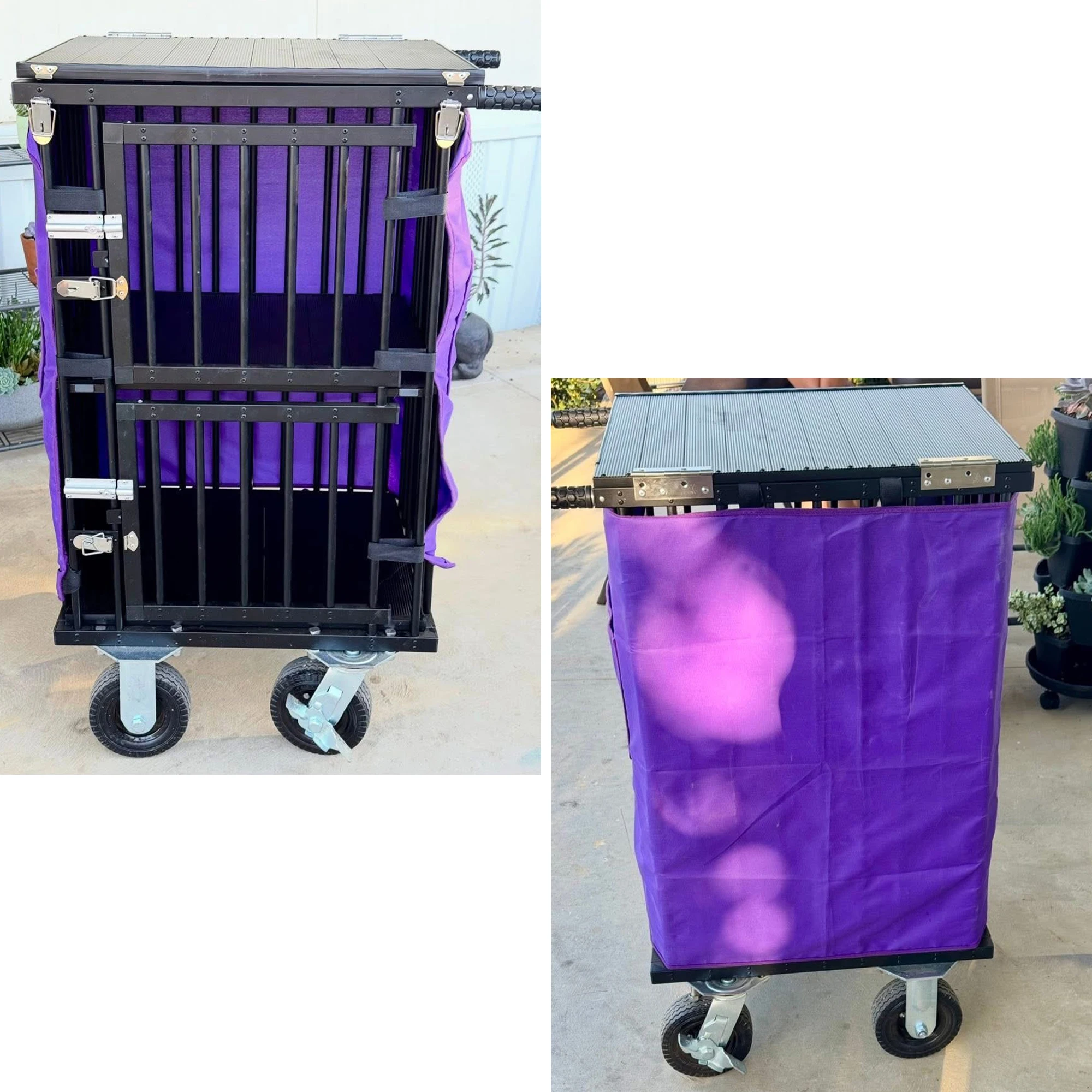 Portable Pet Stroller Dog Show Cage Aluminum Dog Trolley Pet Show Trolley