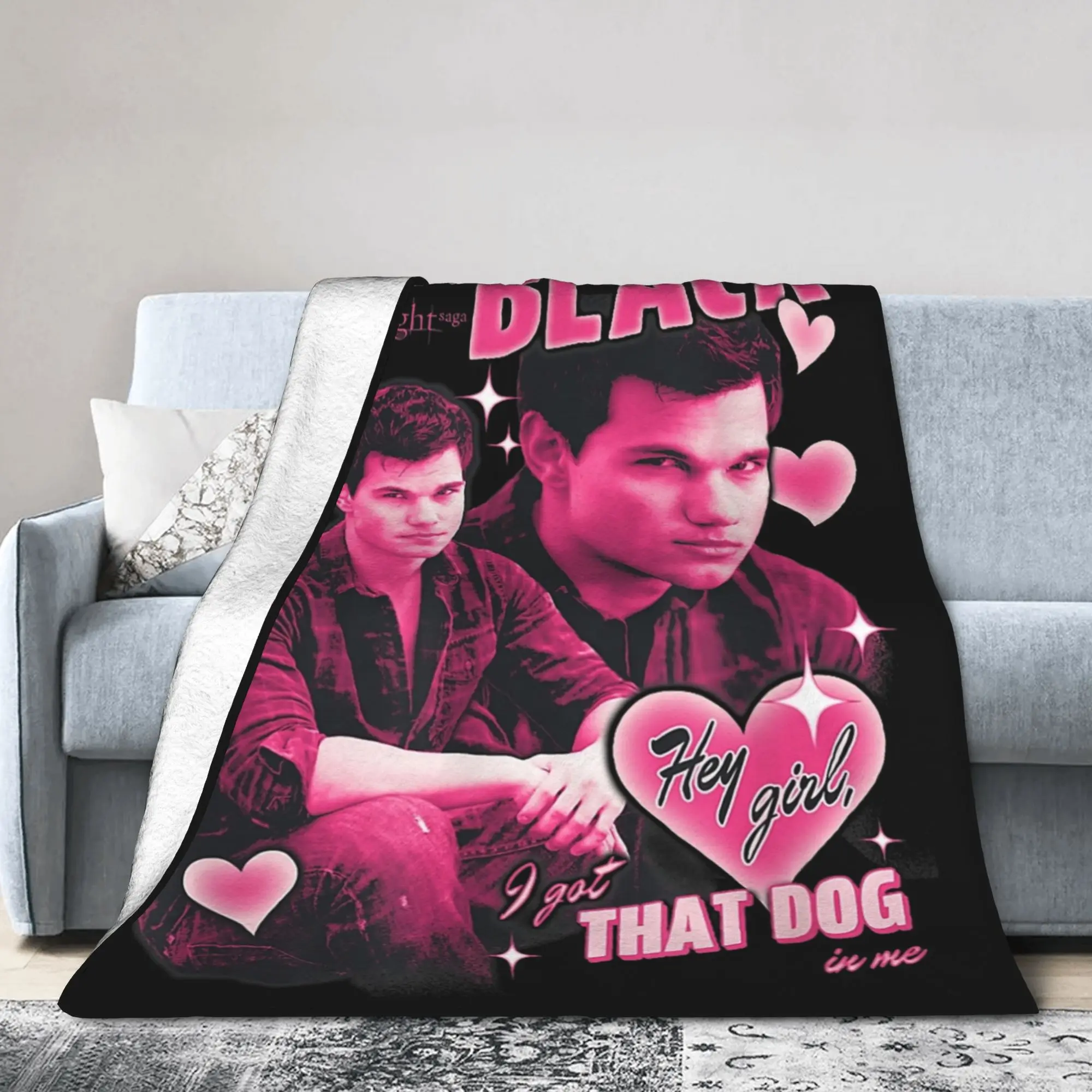 Twilight Jacob Black Blankets Coral Fleece Plush Decoration  Multi-function Thin Throw Blanket for Home Car Bedspreads