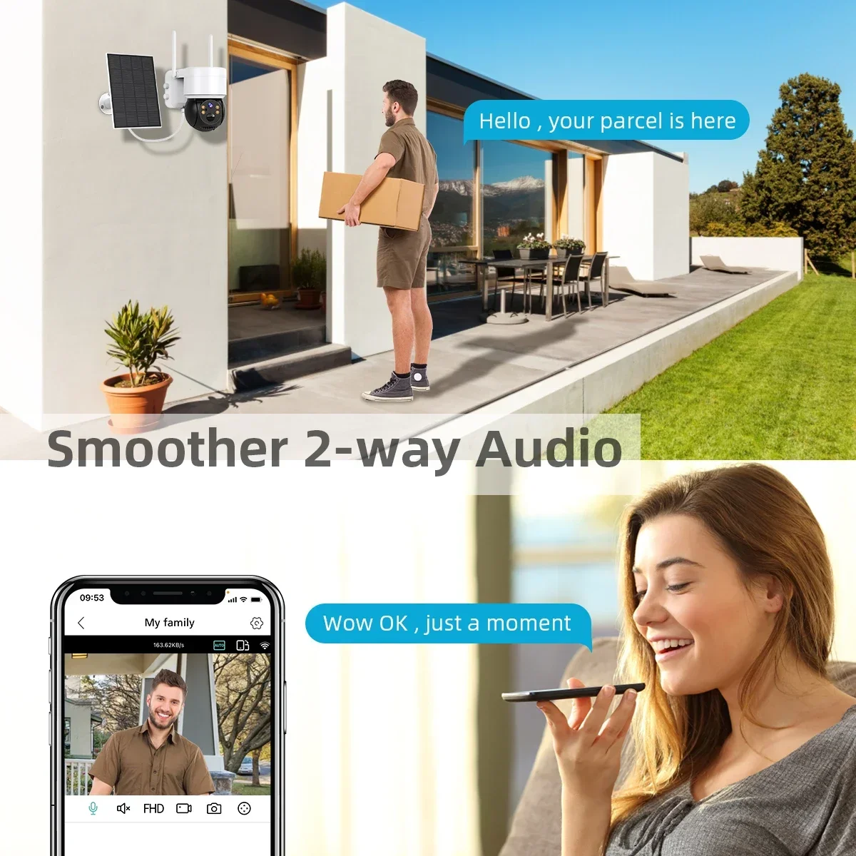 Wireless 4MP HD Solar Camera WIFI CCTV Security Outdoor PTZ Camera Night Vision Waterproof PIR Human Detect with Solar Panel
