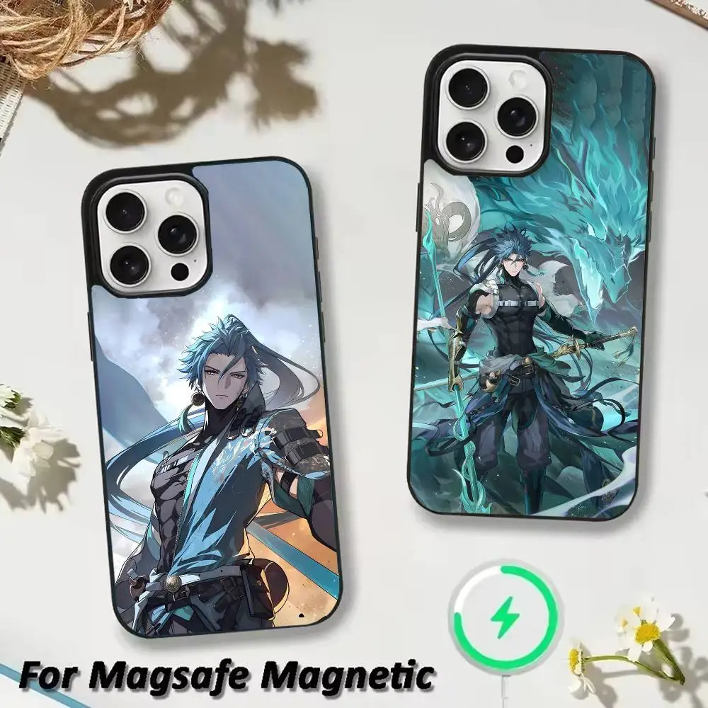 

W-Wuthering Waves J-Jiyan Phone Case For iPhone 17 16 15 14 13 12 Pro Max Plus for Magsafe Mirror Wireless Magnetic Cover