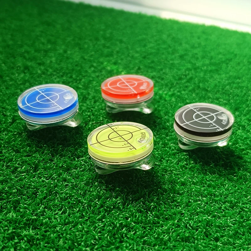 4pc Golf Slope Putting Level Reading Ball Marker & Hat Clip Outdoor Golfing Sports Training Tool - Six Colors, Gift For Golfers