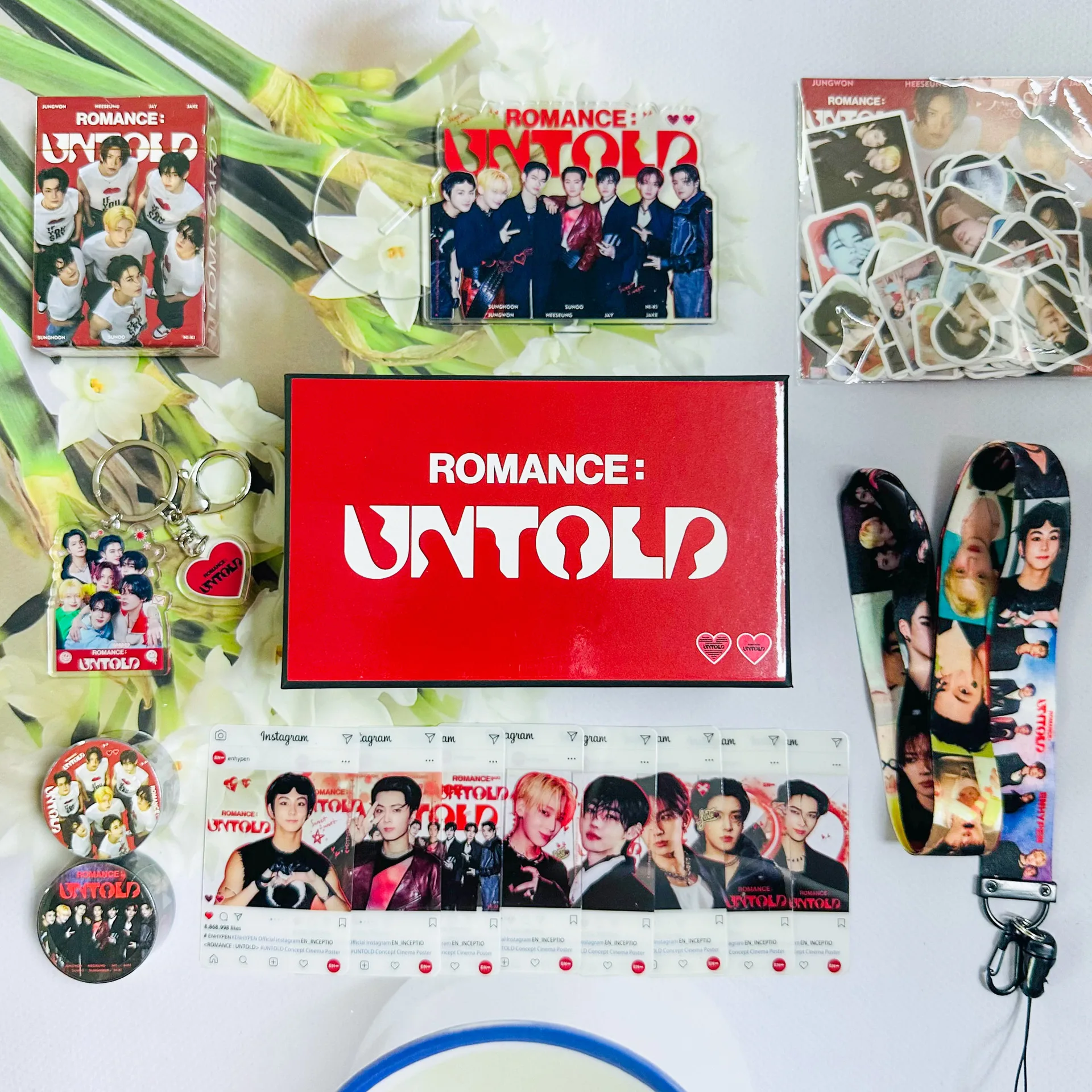 kpop gift box novo album romance untold fita adesivos kits de combinacao acrilica stand cartoes lomo alta qualidade imprimir presente fan 01