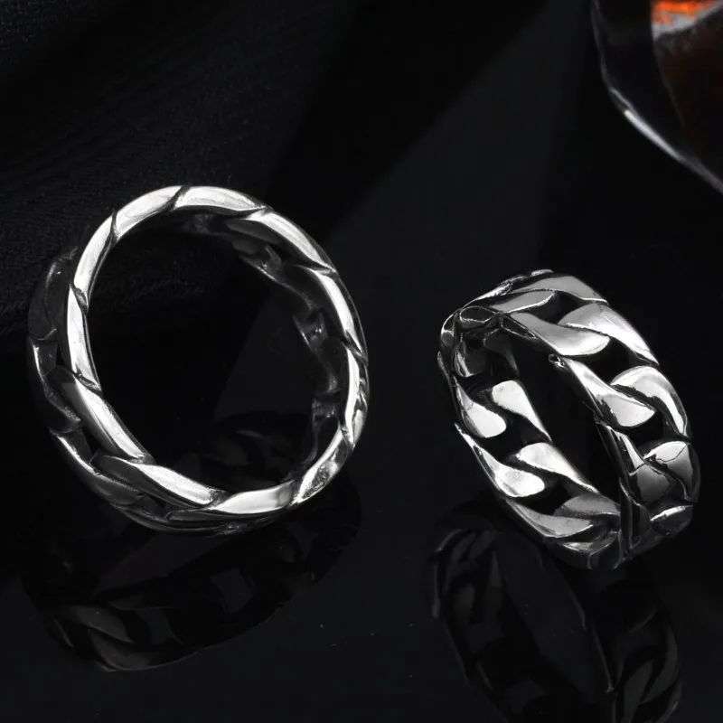 BOCAI Trendy S925 Sterling Silver Rings  New Fashion Simple Retro Weaven Pure Argentum Popular Hand Jewelry for Women Men