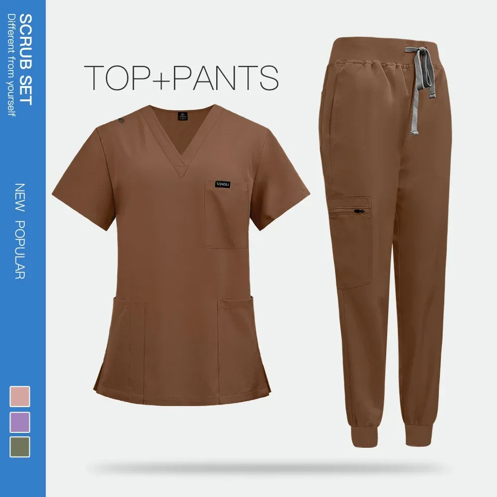 Medical Scrubs Top and Pants  Nurse Uniform Medical Uniform Women and Man Scrubs Set