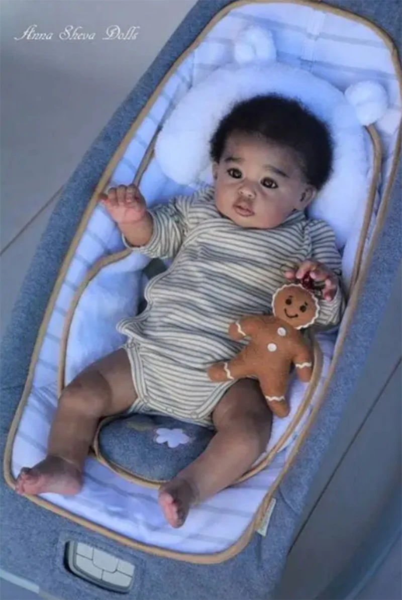 20Inch Reborn Doll Kit Gannett, Unfinished Unpainted Blank DIY Reborn Baby Doll Parts, With Cloth Body and Random Eyes