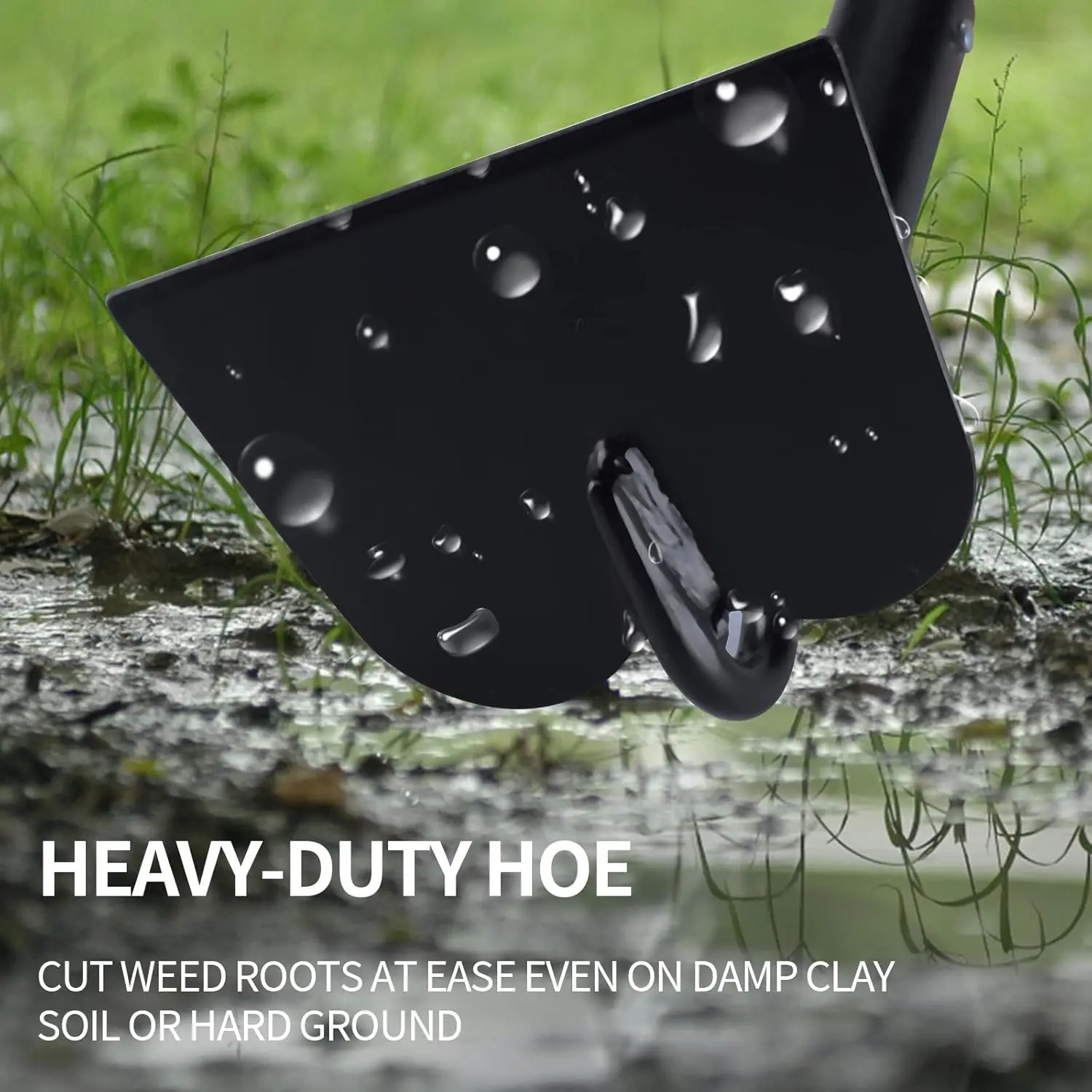 ガーデンホー、頑丈なガーデンツール、長いグラスファイバーハンドル付き除草用ガーデンホー、58インチ