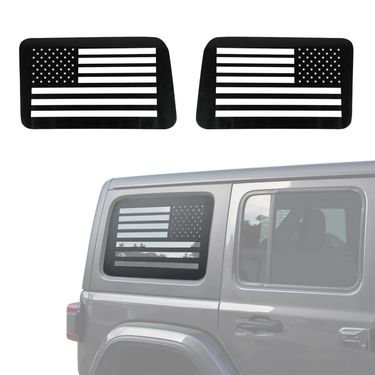 Rear Window Decoration Cover Trim Decal for Jeep Wrangler TJ 1997-2006 JK JL Gladiator JT 2011-2023 4-Door Car Accessories Black