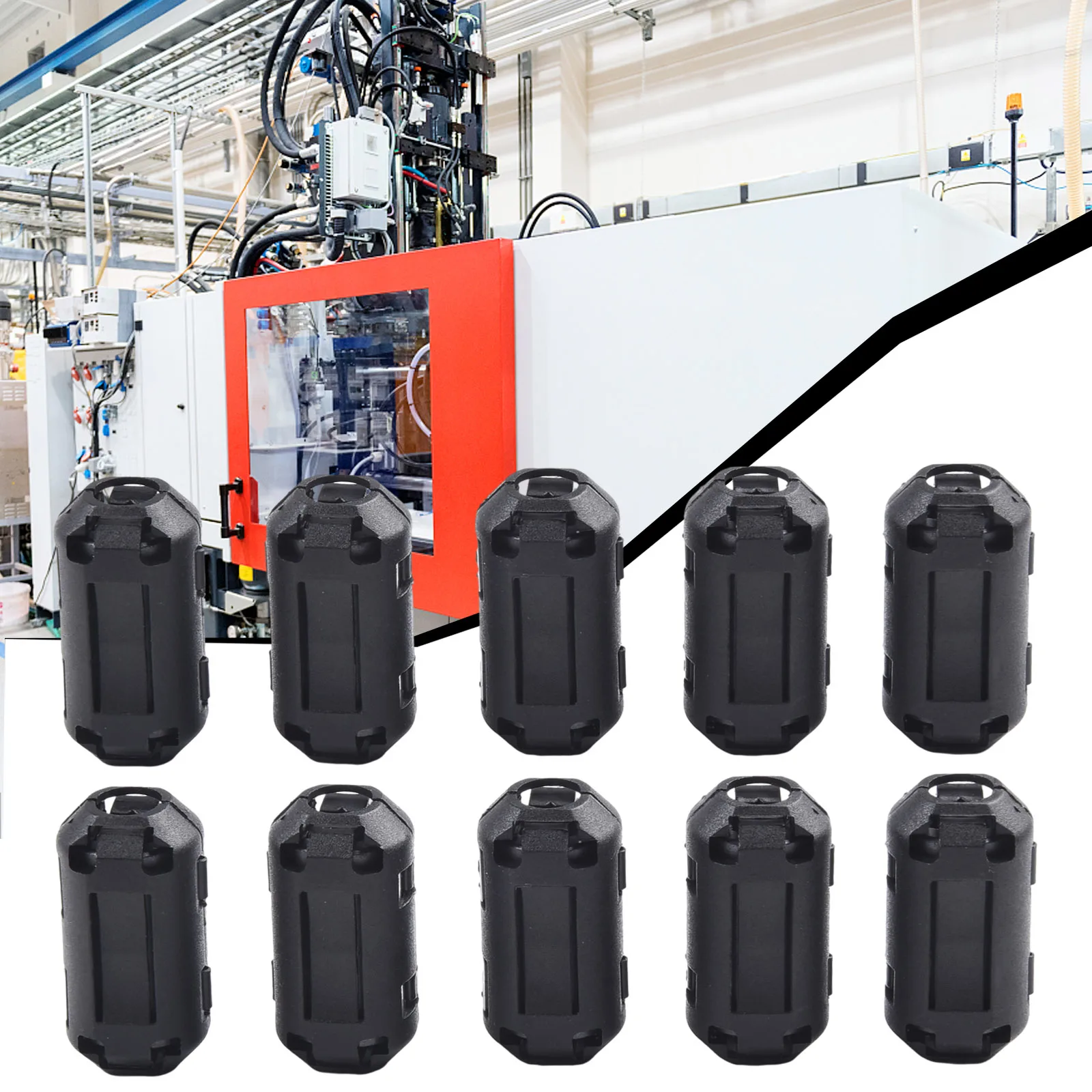 Noise Suppression Ferrite Core Filters for RFI Cancellation Pack of 10 for USB Phone and Audio Cables Enhance Signal