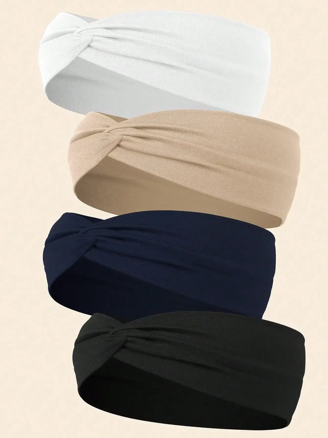 

2026 4pcs Cross-Tied Fashionable Casual Everyday Hair Bands Headband Turban Headband Sweatband, School Stuff, College, Headbands Fall Winter Hair Accessories For Women For Vacation Outfits Woman Elegant Scarf Women Bandana Soft Headwrap Summer Outfits
