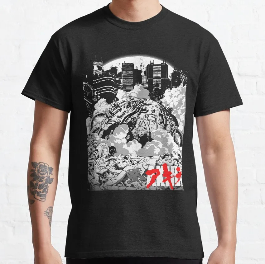 

0503 Otomo Akira Anime T Shirt Cyberpunk Manga City explosion Graphic clothes cyber mecha Neo-Tokyo Streetwear All size tops