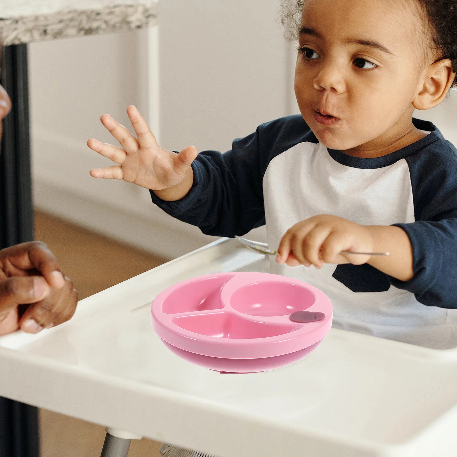 

1pc Baby Suction Bowl Divided Food Container Insulated Compartment Plate Silicone Base Durable Pp Material Seasonal Use Infant