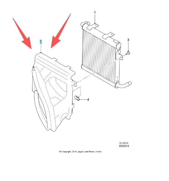 BOLLS  Radiator Support Air Deflector for Jaguar XE 2016-2020 T2H6675 T2H36859