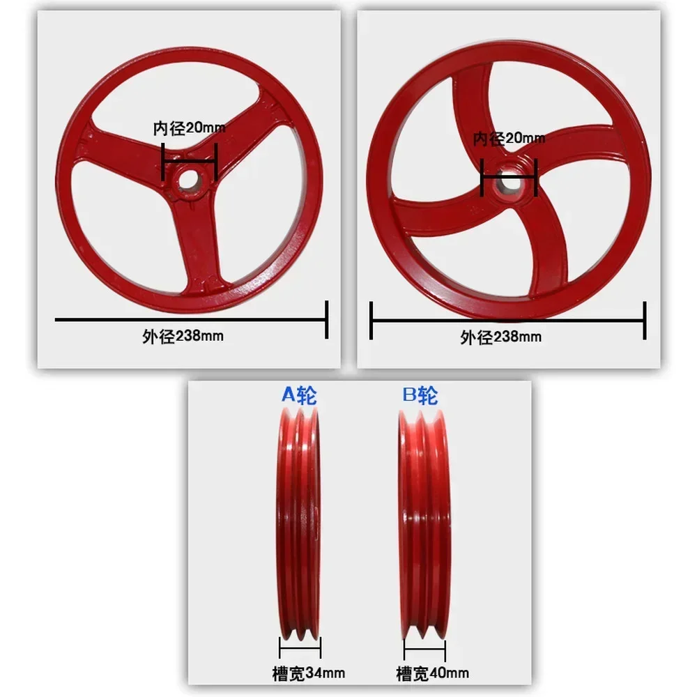2027 for --2pcs High Pressure Washer/car Washer Pump Head 30/55/58 Flywheel Belt Pulley Wheel Type Double Groove Pump Head Acc