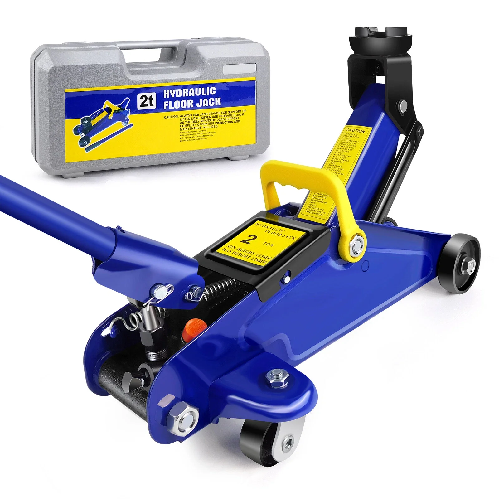 

BRIEFNESS 2 Ton Hydraulic Trolley Steel Jack,Portable Profile HydraulicTire Repair Kit Portable Floor Jack for Car Repair