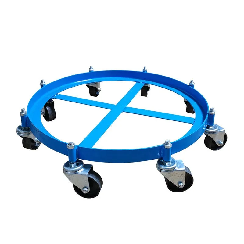 Heavy Duty Drum Moving Base Horizontal Transport Trolley Swivel Wheel Barrel Transfer Dolly Barrel Support Storage Pallet Sturdy