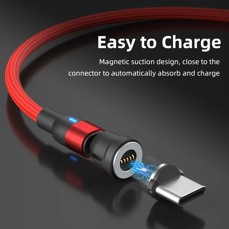 3A Magnetic USB Cable For iPhone Samsung Xiaomi Huawei Micro Type C Fast Charging Data Charge USB C Mobile Phone Cable