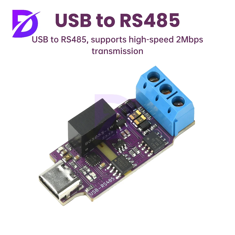 USB to RS485 Isolated Serial Port Module, Automatic Commutation, High-Speed 2Mbps Communication Power Isolation Module Type C