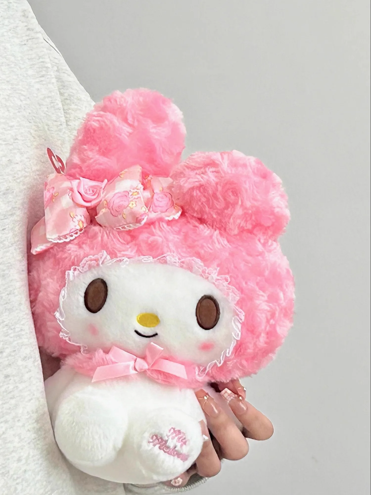 30CM Echte Sanrio Rose Serie Hallo Kitty Melody Stofftier Plüsch Spielzeug Peluche Anime Puppe Geburtstag Weihnachten Geschenk Für mädchen – Detail 1