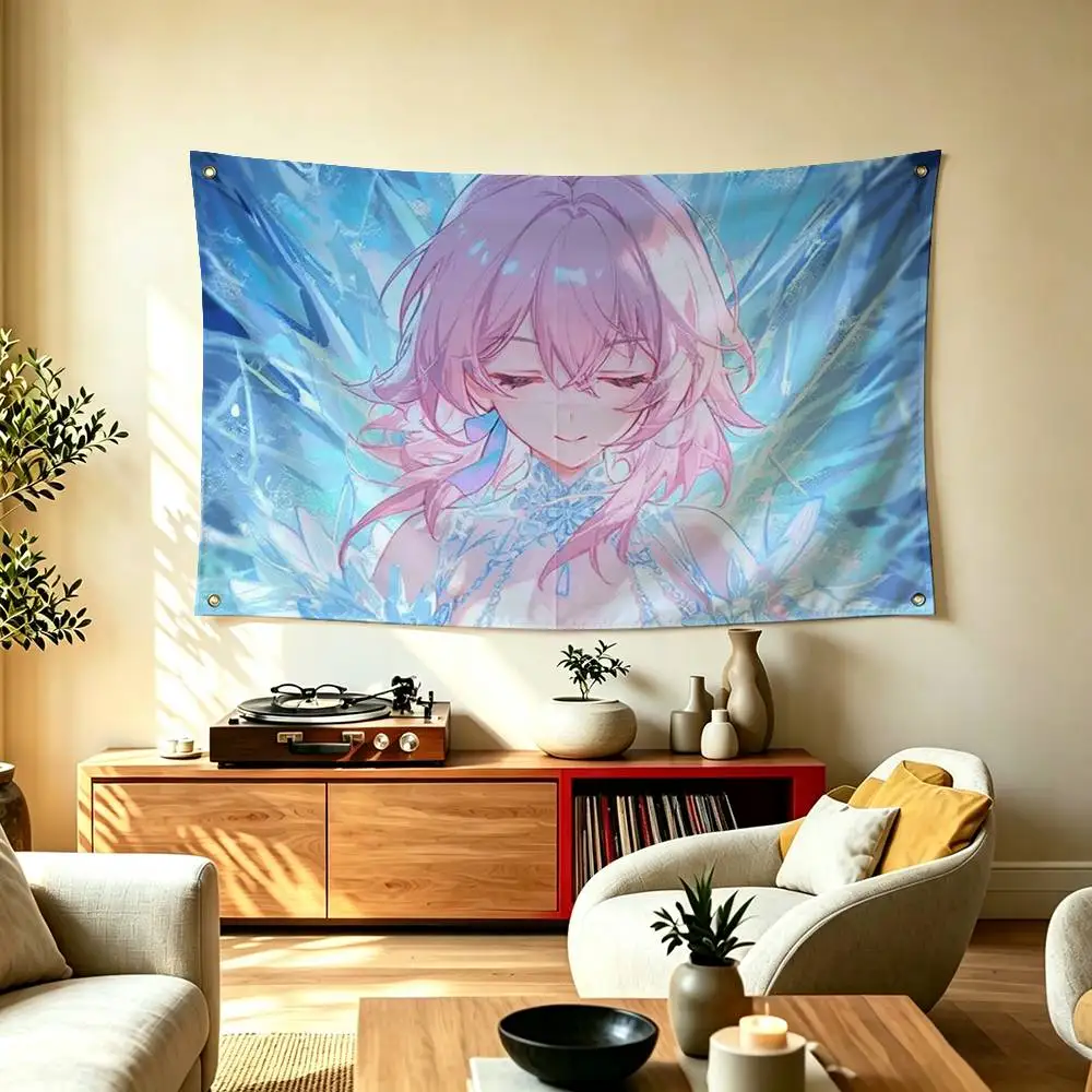 Game Honkai Star Rail March 7Th  Flag Suitable For Party Club Outdoor Interior Wall Decoration Banner Fans Gift