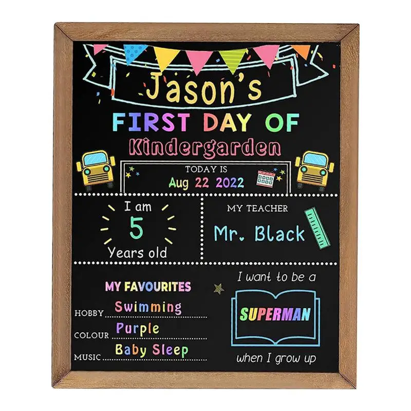 

First Last Days Of School Chalkboard 1st Day Of School Sign Reusable Double Sided Back To School Board