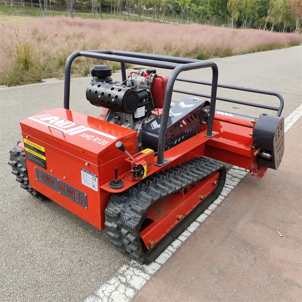 800mm high power diesel flail mower for home garden, four-stroke cordless, 24V industrial grade remote control design, suitable