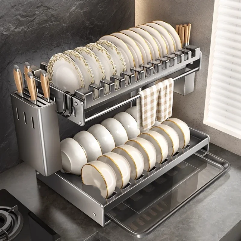 

Kitchen Bowl Rack Drain Rack Stainless Steel Shelf Dishes and Dishes Storage Household Multifunctional Dish and Chopsticks