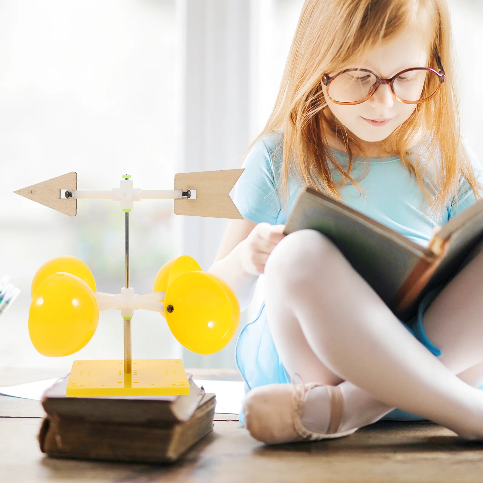 

DIY Wind Model Diy Wind Vane Kit Assembly Toy Kids Students Technology Experiment Set Physics Educational Play Gift