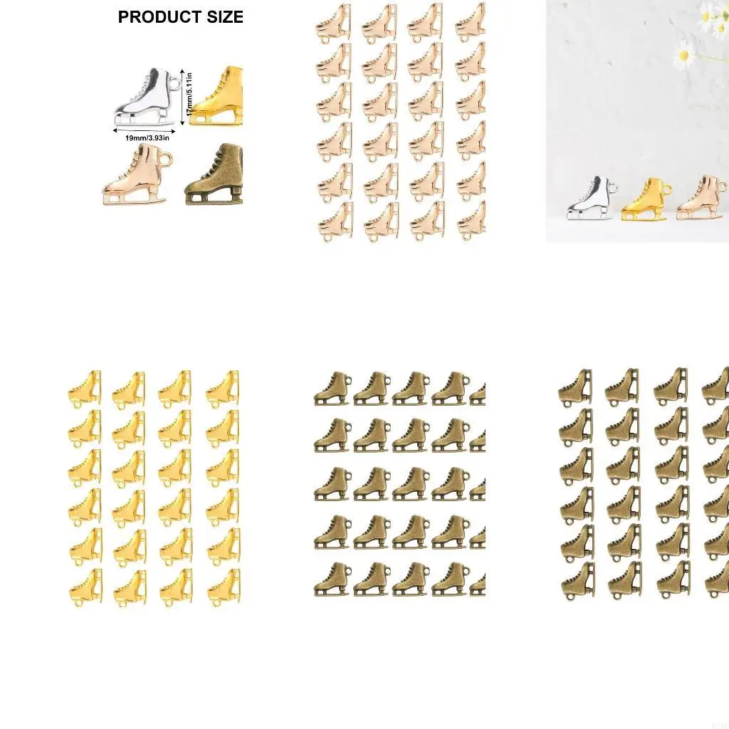 

30Pcs Ice Skate Charm Pendant For Handmade Jewelry And Keychain Decoration