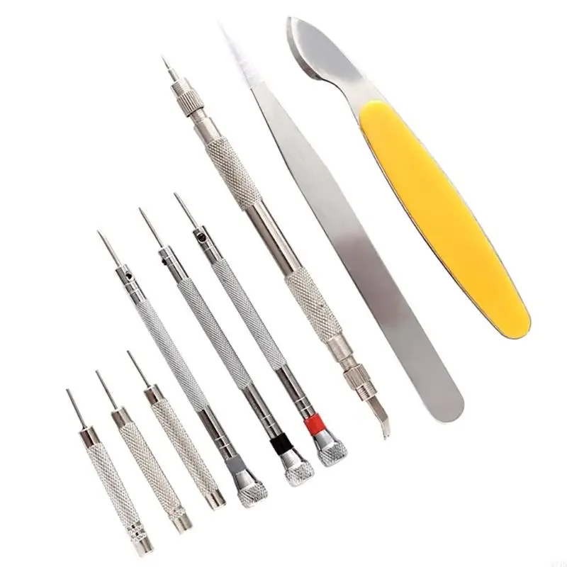 X7JB 130PCS مجموعة أدوات إصلاح مجموعة أدوات الساعة المزيل على مدار الساعة