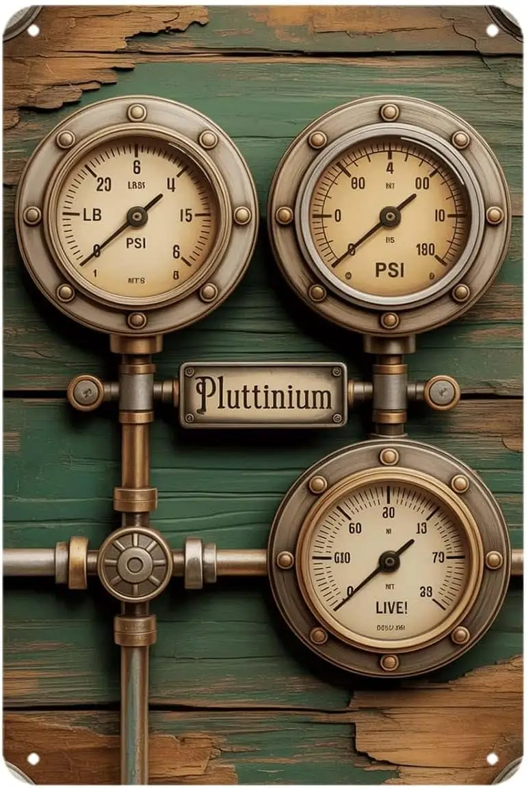 Vintage Sign Steampunk Pressure Gauge Industrial Wall Tin Signs ( IN) | Vintage Metal Wall Art, Home Kitchen Bar Decorative, Caf