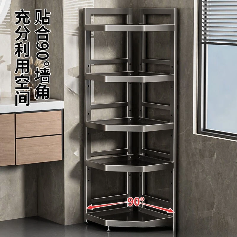 

Bathroom Items Shelf Floor-to-ceiling triangular storage rack Bathroom Items Corner Storage Rack