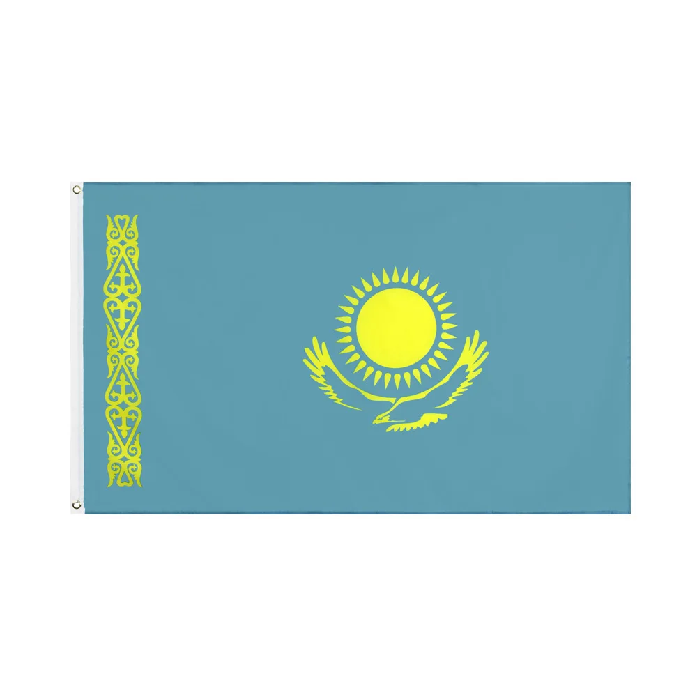 Kazakhstan Country Flag 3 x 5' International Banner 90*150cm Hanging Office/Activity/parade/Festival/Home Decoration fashion