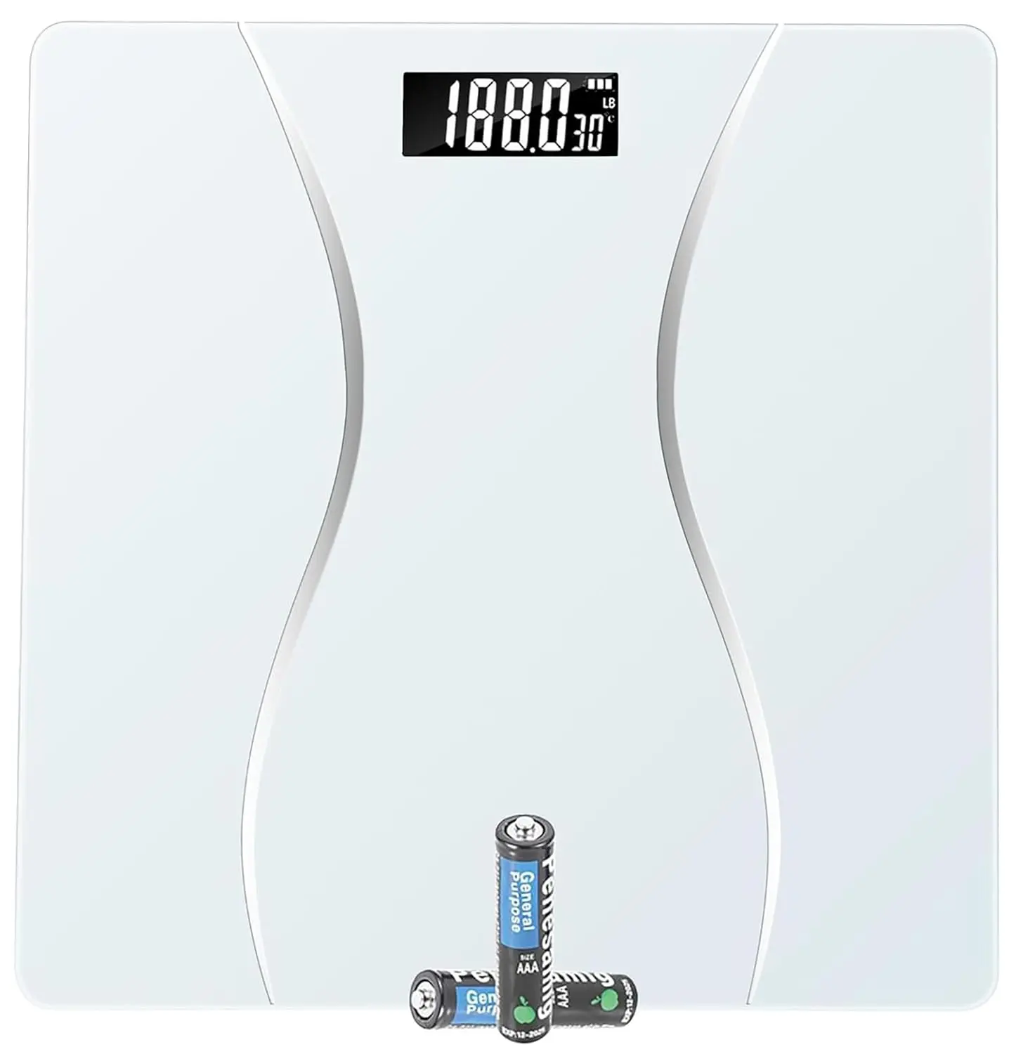 

Digital Bathroom Scale for Body Weight, 400LB/180KG with LB/KG Units, Auto On/Off