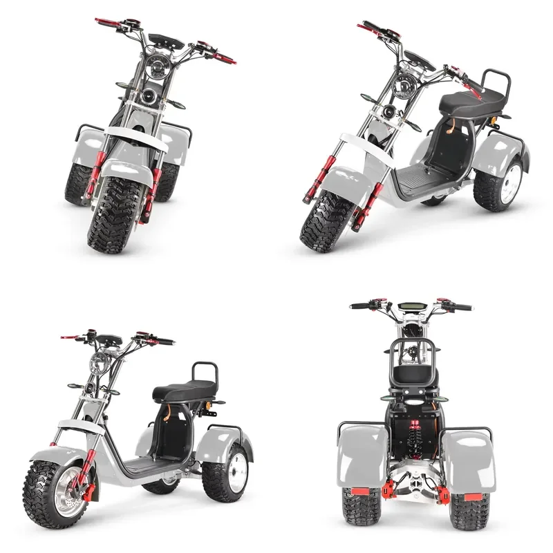 STROVAN off Road Model CP-7 Flexible 4000W 60AH Dual Motor Powerful Three Wheel Electric Scooter Electric Tricycle Citycoco