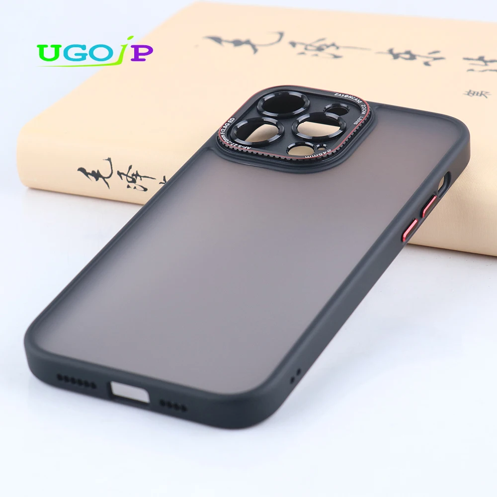 

UGOJP Matte Phone Case For iPhone 14 Pro Max Luxury With Metal Camera Lens Frame Shell For iPhone 14 Pro Anti drop Frosted Cover