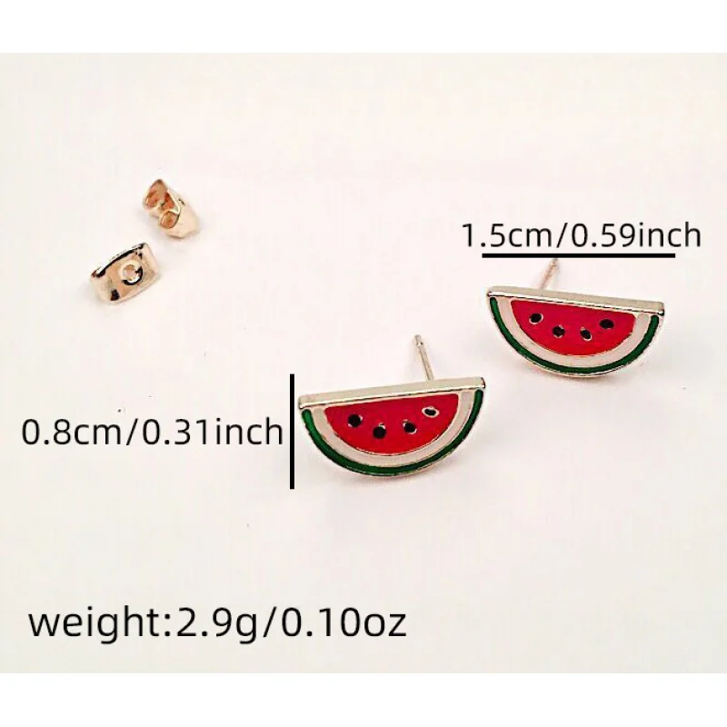 Exquisite new style small fresh summer red oil dripping Fruit Strawberry Watermelon ladybug WOMEN'S earrings jewelry