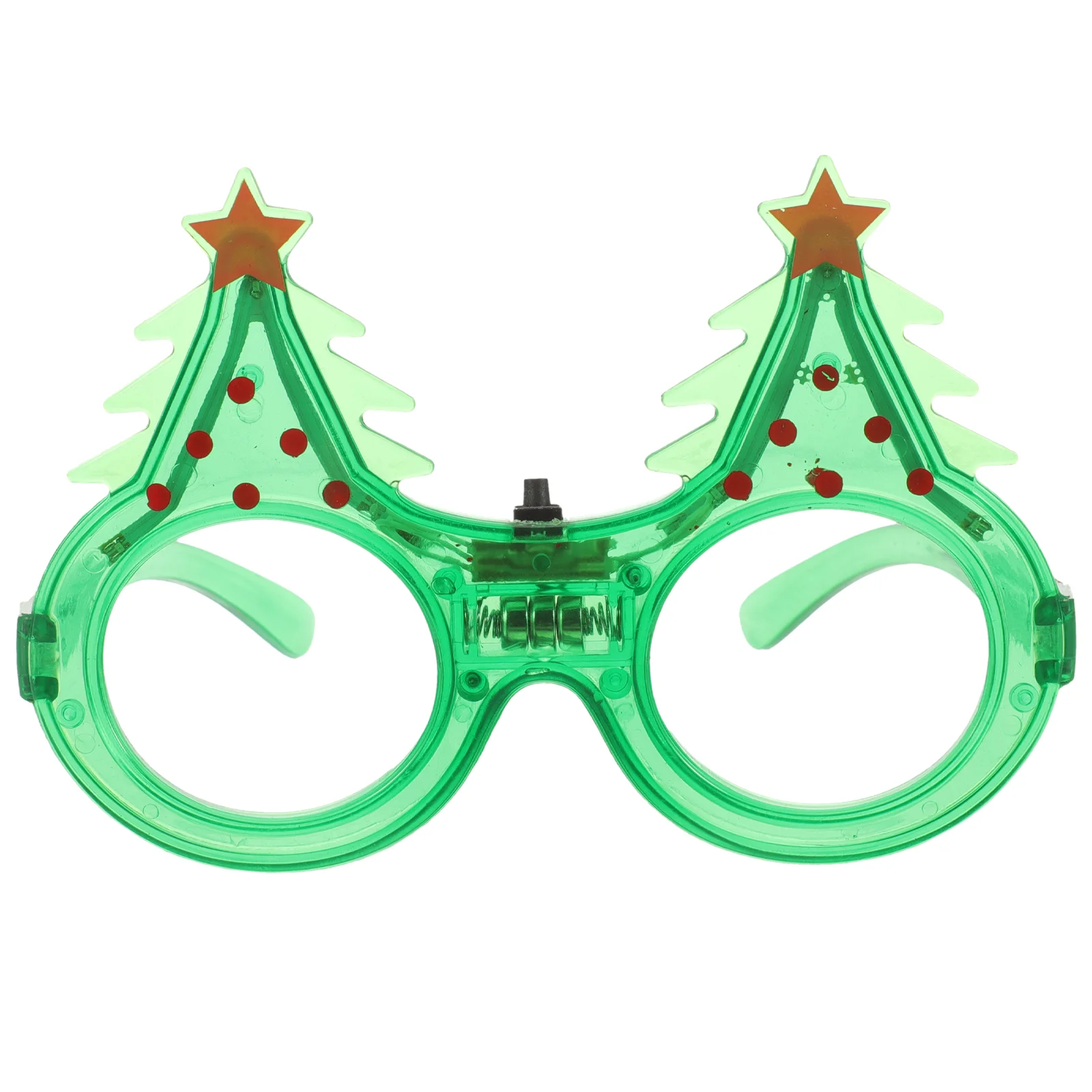 Glow Glasses Christmas Tree Glitter for Cosplay Party Supplies Photo Booth Props Funny Light Green