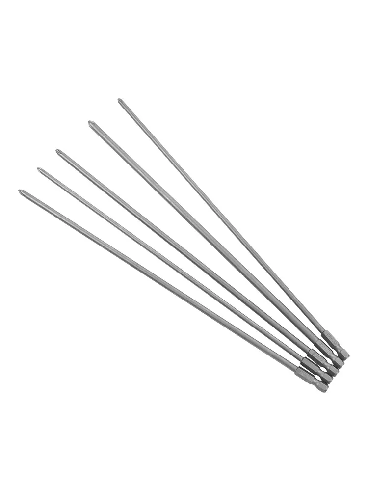 5-Pack 300mm Long Screwdriver Bits Set PH1 PH2 Magnetic 1/4 Inch Hex Shank For Cross Head Drills And Manual Drivers
