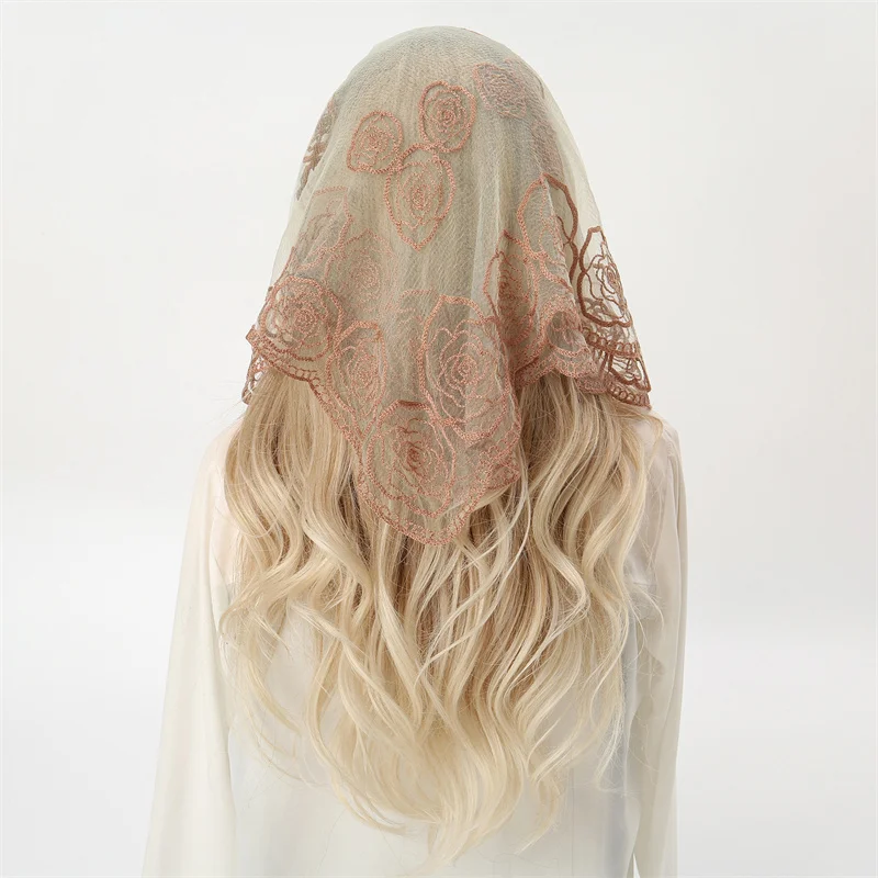 Women Hijab Wrap Shawl Flower Lace Scarves Lady Fashion Wedding Headscarves Female Spring Summer Photo Props Accessories 2024