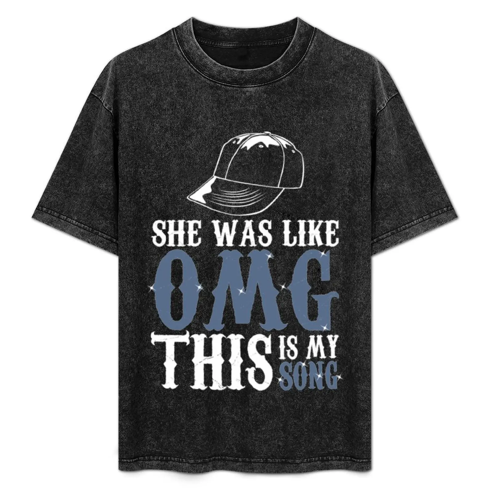 

She Is Like OMG This Is My Song T-Shirt Basic Solid Tee for Daily Use