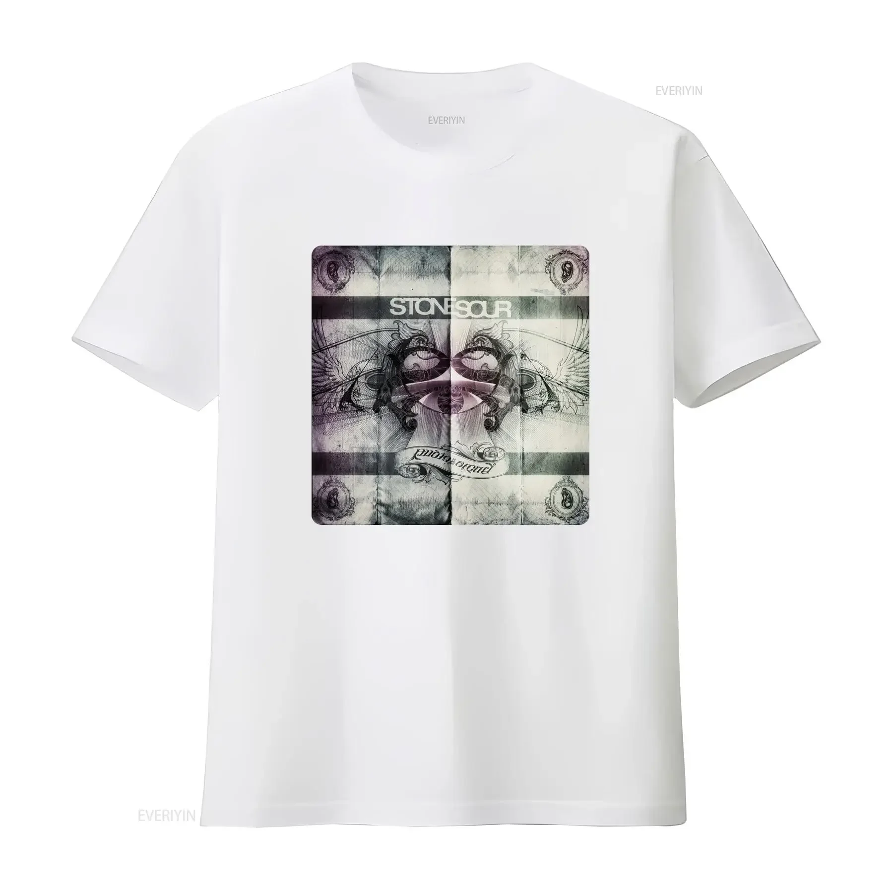 تي شيرت Stone Sour تي شيرت Audio Secretcy مربع الظهر مطبوع عتيق مغسول مريح برسومات ملابس الشارع الشهير للارتداء اليومي أوم