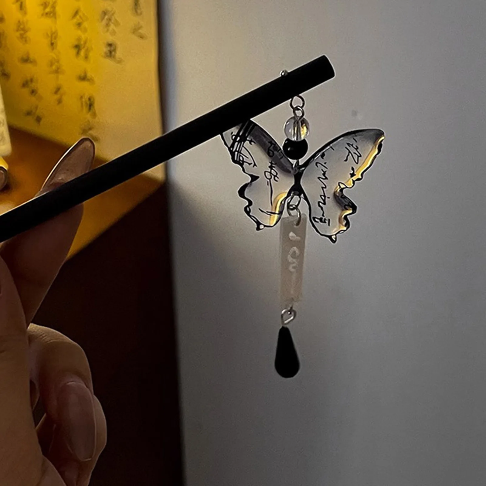 

Chinese Wood Butterfly Tassel Hairpin Hair Stick Women Girl Simple Hair Fork Vintage Hanfu Cheongsam Headwear Hair Accessories