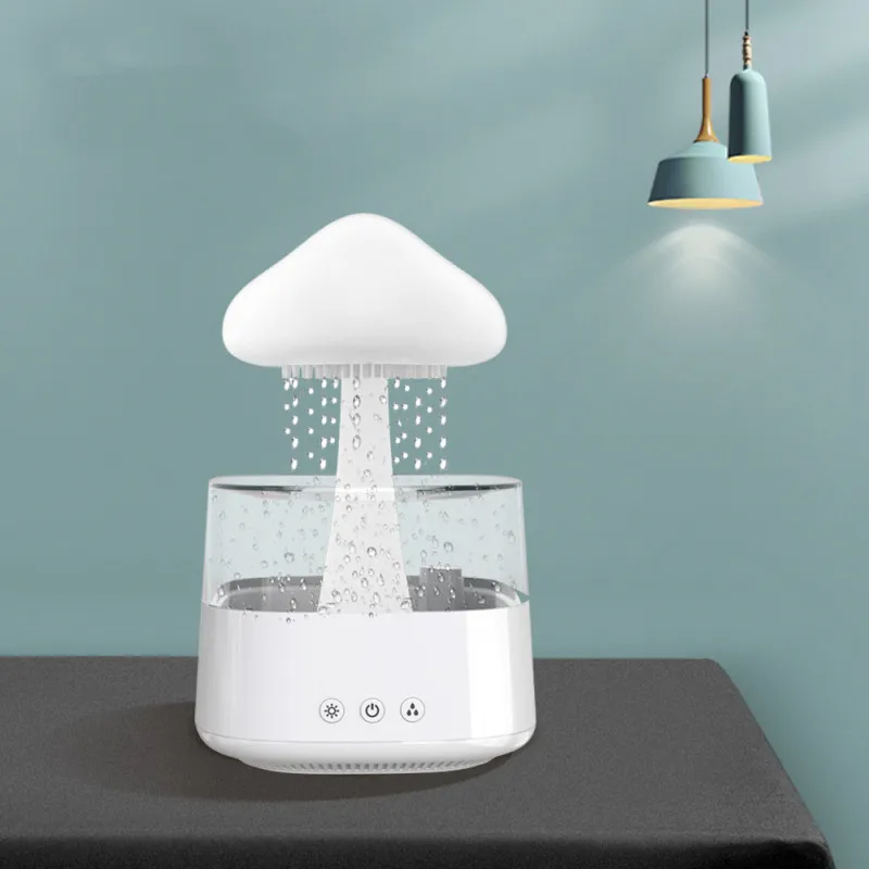 

Увлажнитель воздуха Rain Cloud 450 мл для спальни и большого помещения, аромадиффузор эфирного масла с 7 цветами светодиодный Lights