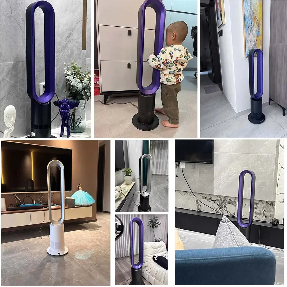 220V Innovative Bladeless Fan for Home Use with Hot and Cool Modes, Ultra-Quiet Operation, Vertical Standing Air Circulator