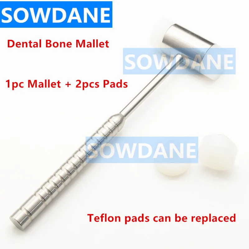 

1 set Dental Bone Mallet Hammer with Replaceable Pads Inserts Multi Purpose Teeth Bone Surgical Extraction Tool Dental Implant