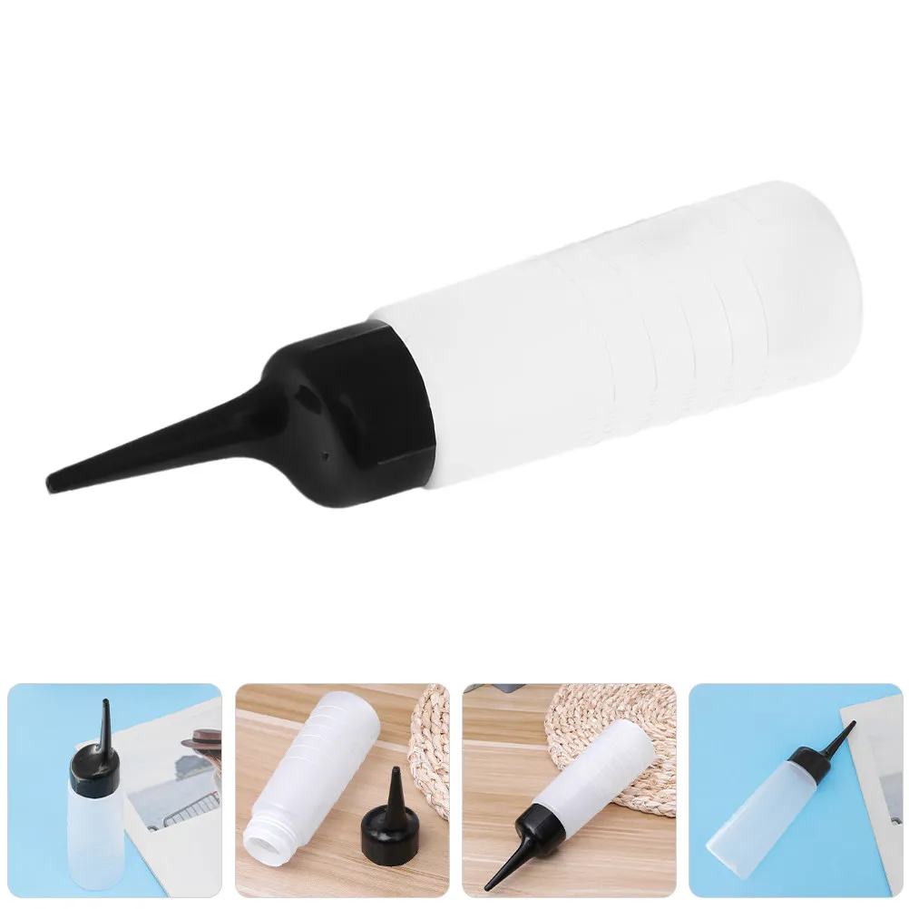 

4Pcs Angled Tip Hair Dye Applicator Bottles Refillable Transparent Squeeze Bottles for Salon Hair Color Mixing Shampoo Oil
